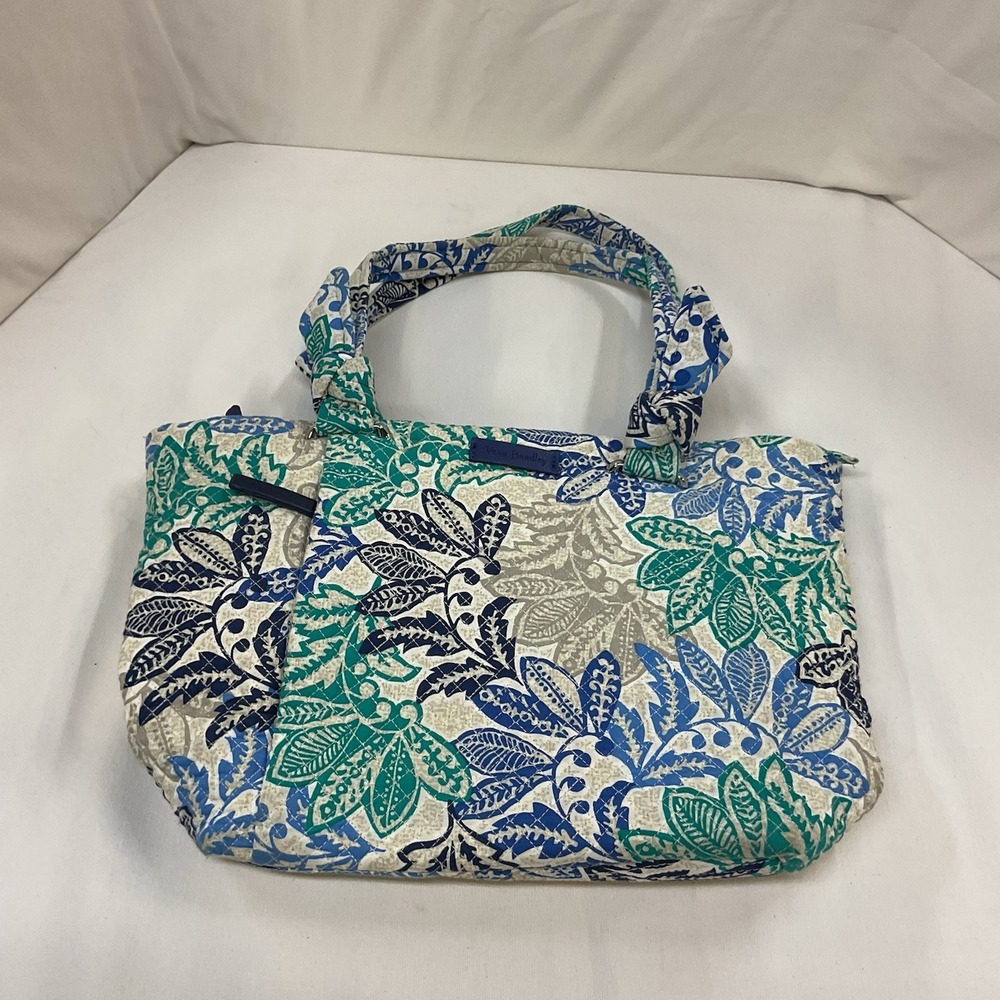 Vera Bradley Signature Hadley Bag East West Tote Bag Santiago Pattern Leaves
